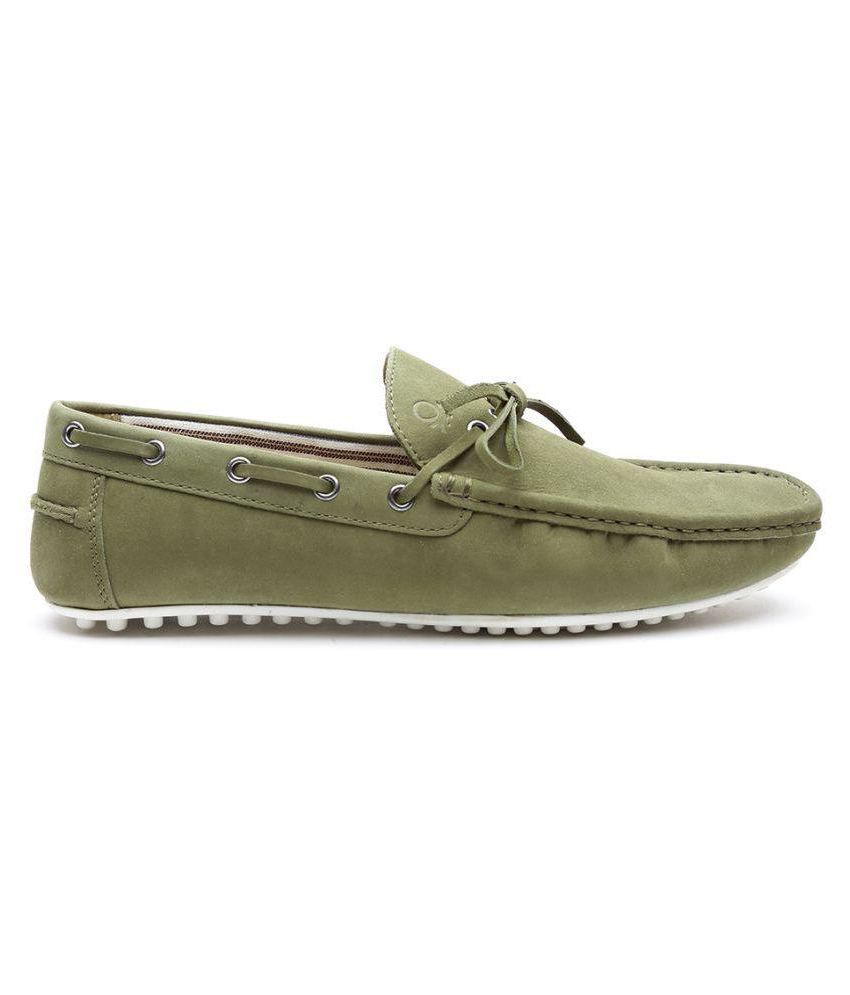 UCB Benetton Boat Green Casual Shoes 