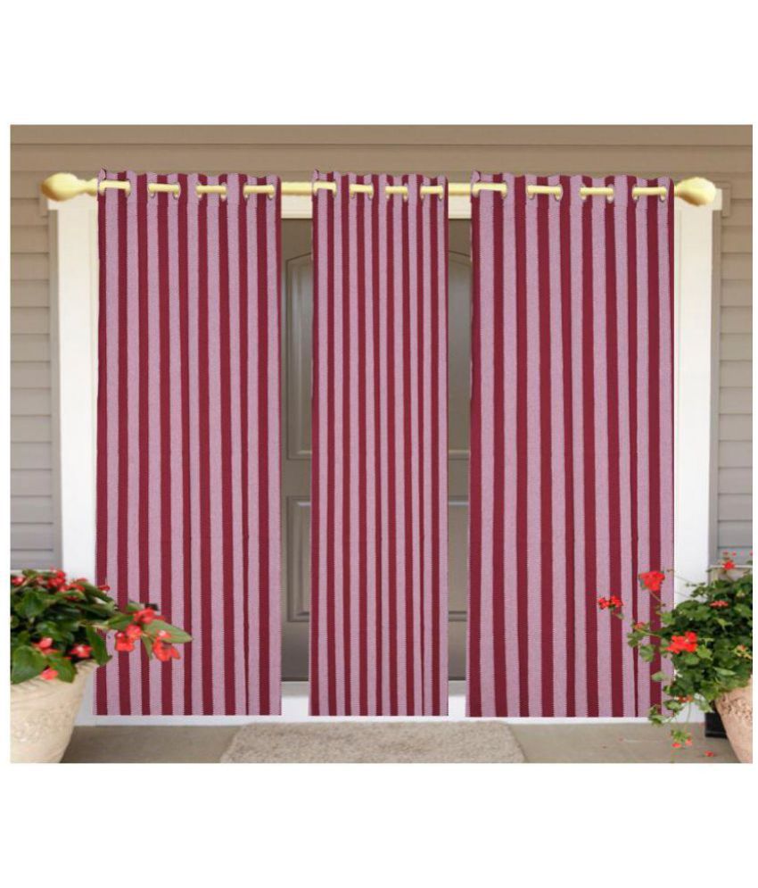     			SBN New Life Style Set of 3 Window Eyelet Curtains Stripes Multi Color
