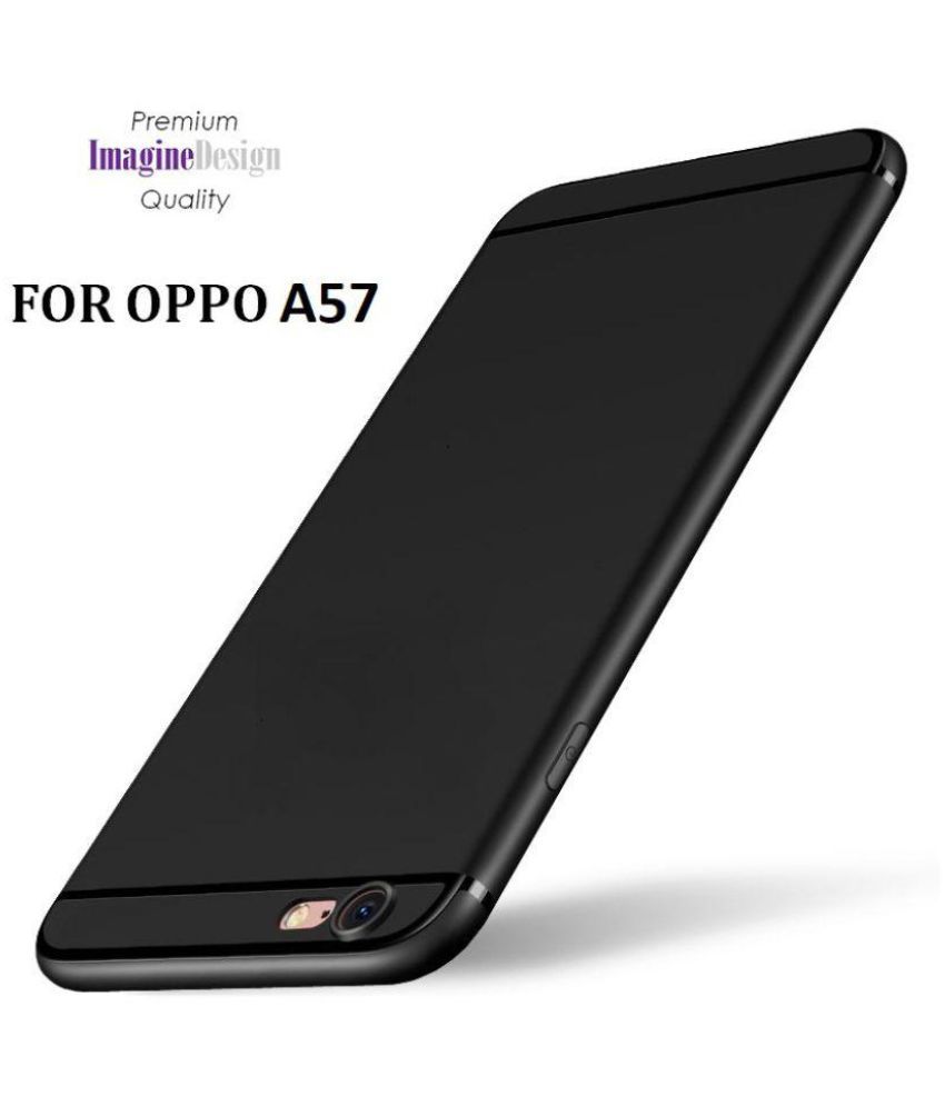 Oppo A57 Soft Silicon Cases Wow Imagine - Black - Plain Back Covers