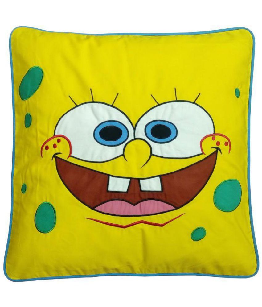    			Hugs'n'Rugs Single Cotton Yellow Cushion Cover (40 x 40 cm)