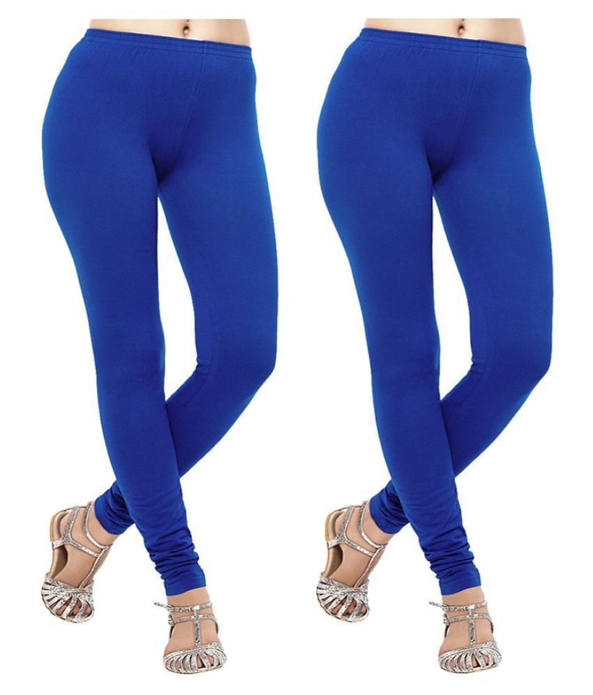 Fashion Guru Trading Cotton Lycra Blue Super Fit Legging For Women ...