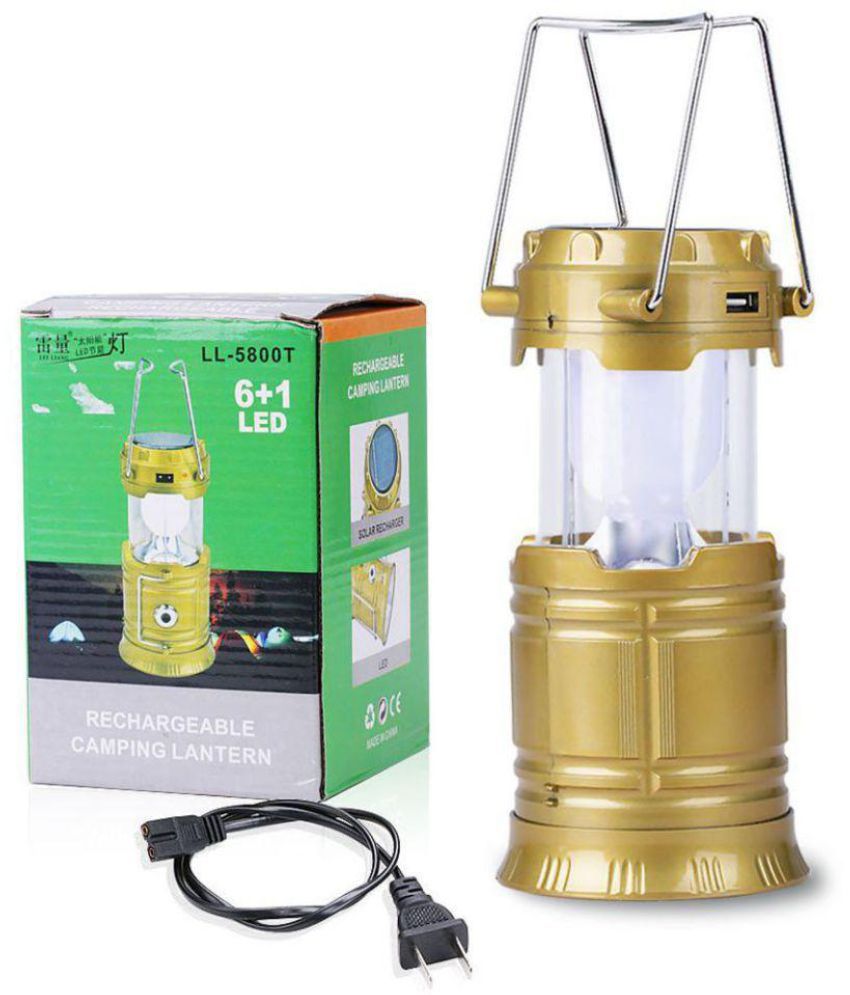     			Rock Light 12W Emergency Light Solar Lantern .Torch ,Mobile Charging Golden - Pack of 1