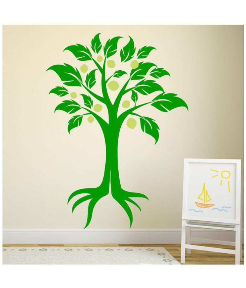 WallStick Green Tree Vinyl Green Wall Sticker Pack of 1 Buy WallStick Green Tree Vinyl Green