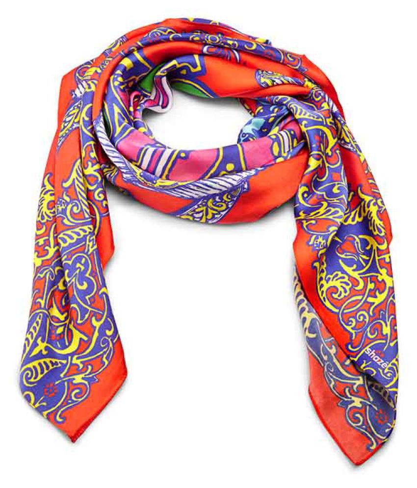 Shaze Multi Printed Silk Scarves: Buy Online at Low Price in India ...