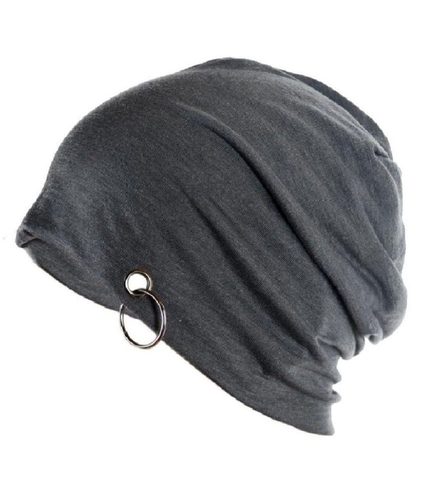     			Tahiro Grey Cotton Beanie Cap - Pack Of 1