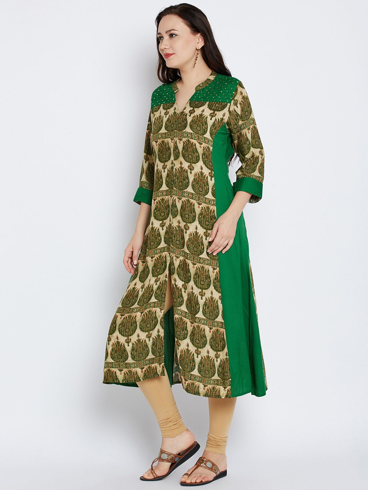 green rayon kurti
