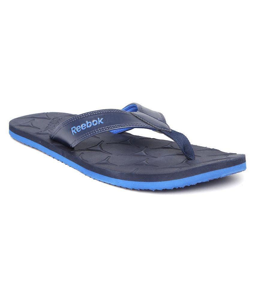 reebok slippers blue