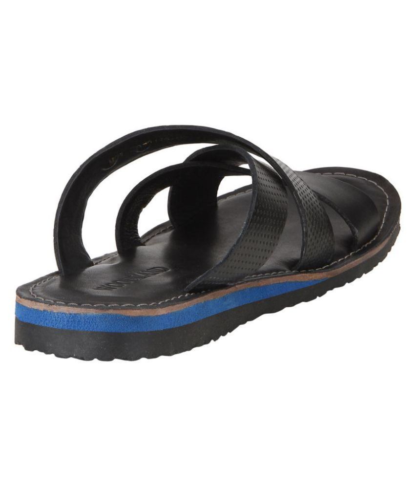 woodland black slippers