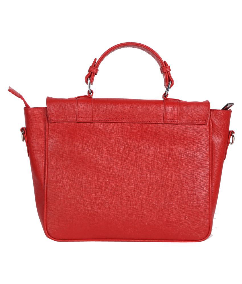 JL Collections Red Pure Leather Shoulder Bag - Buy JL Collections Red ...