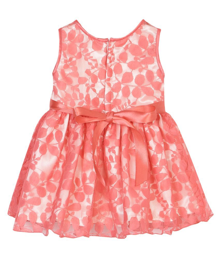 Poco Reina Girls Peach Leaf Frock - Buy Poco Reina Girls Peach Leaf ...