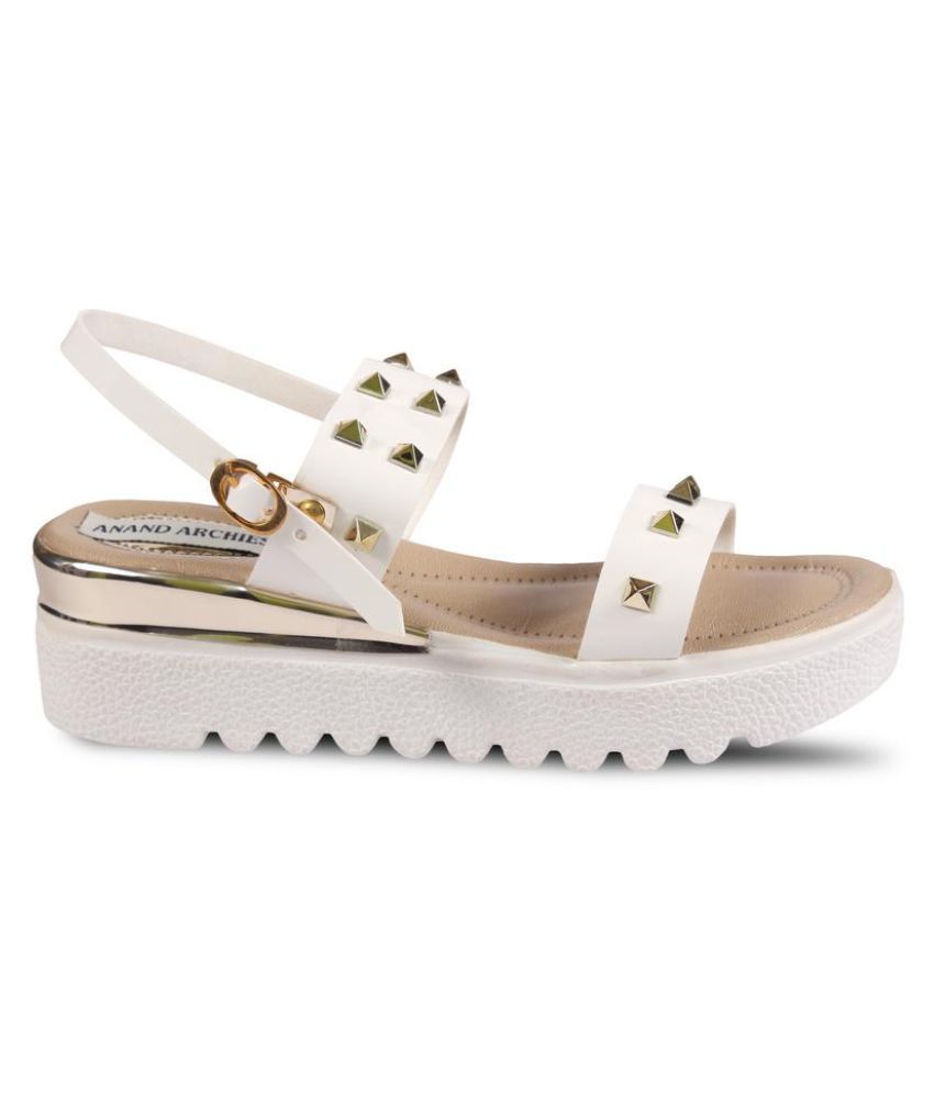Anand Archies White Platforms Heels Price in India- Buy Anand Archies White Platforms Heels 