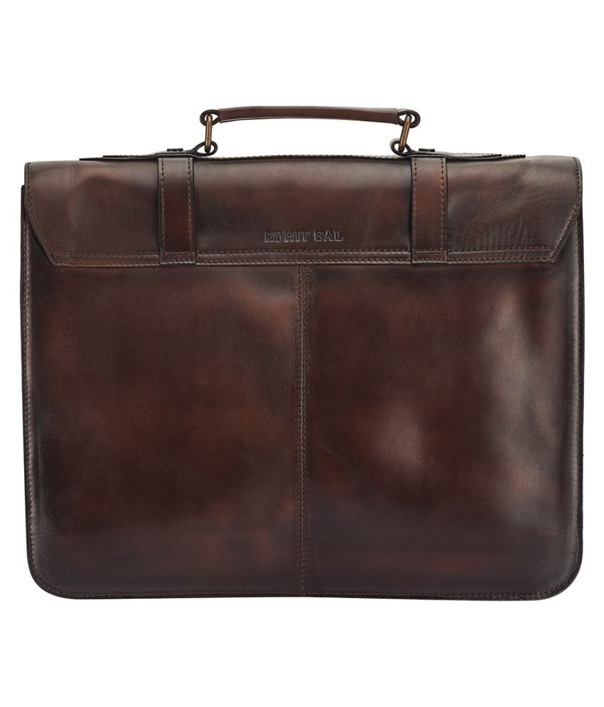 Rohit Bal Brown Leather Casual Messenger Bag Buy Rohit Bal Brown