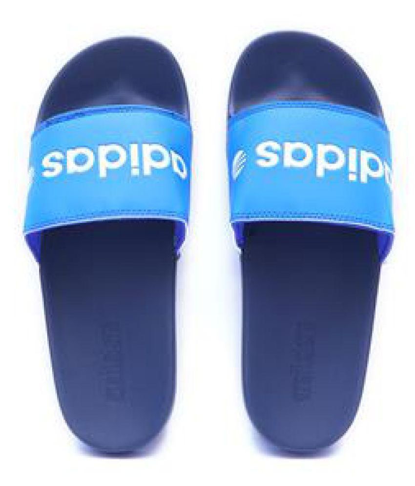 Adidas MEN'S NEW SLIPPERS Blue Slide Flip flop Price in India- Buy Adidas MEN'S NEW SLIPPERS 