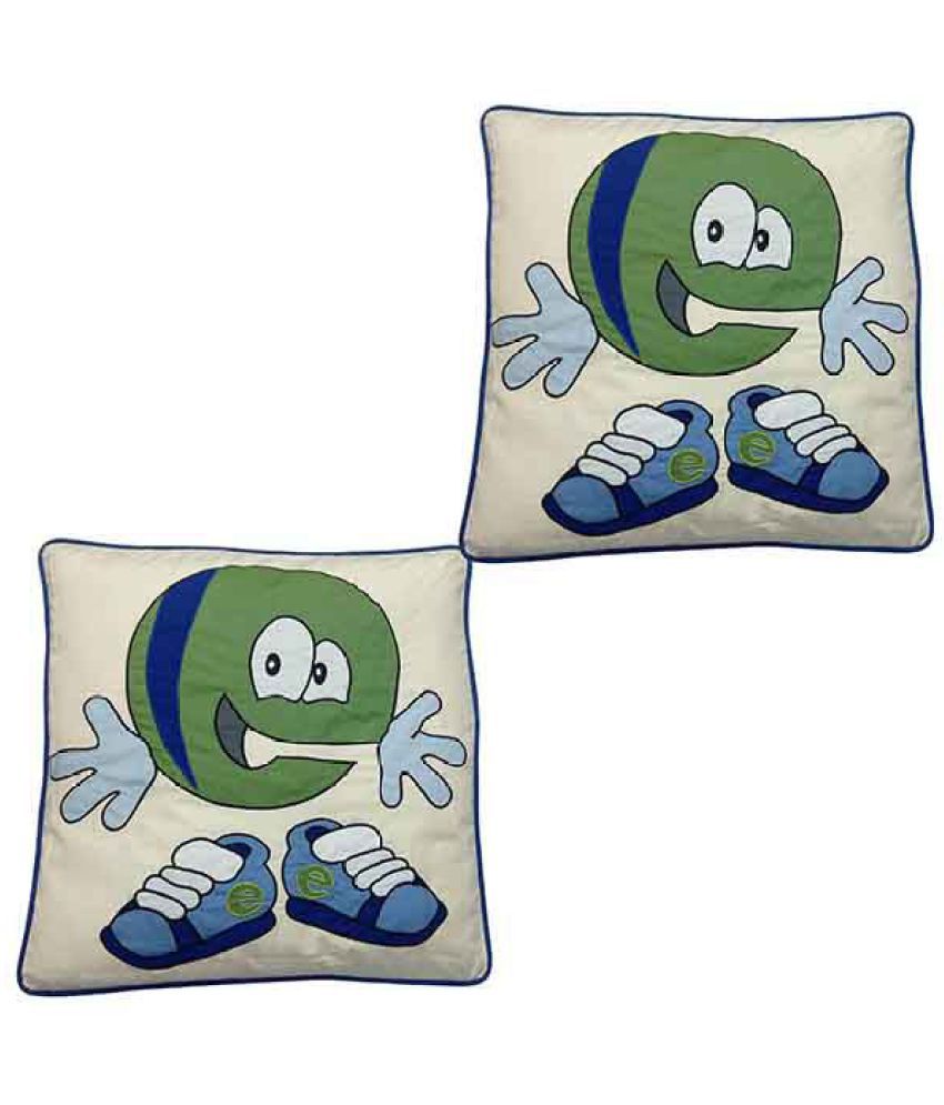    			Hugs'n'Rugs Cotton Green Cushion Cover Pack of 2 (40 x 40 cm ) 16 x 16