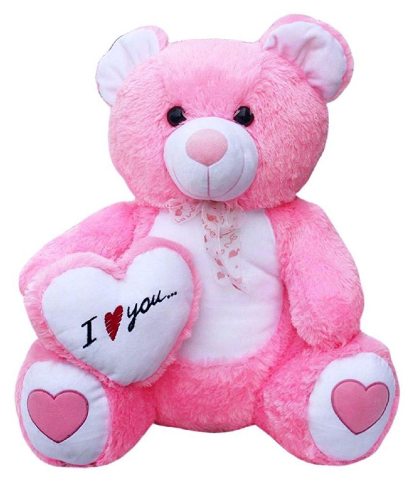 GVMC Toys Soft Pink Teddy Bear with (I Love You) Heart 65 cm Buy