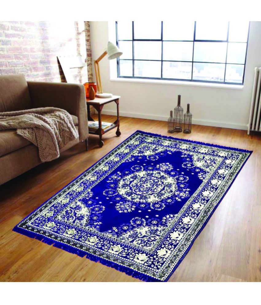     			Status Blue Cotton Carpet Embroidery
