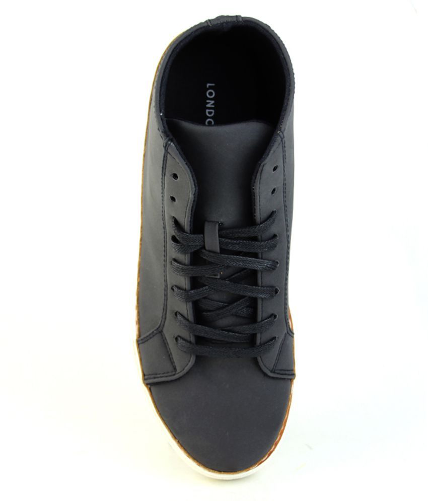 london rag solid black sneakers