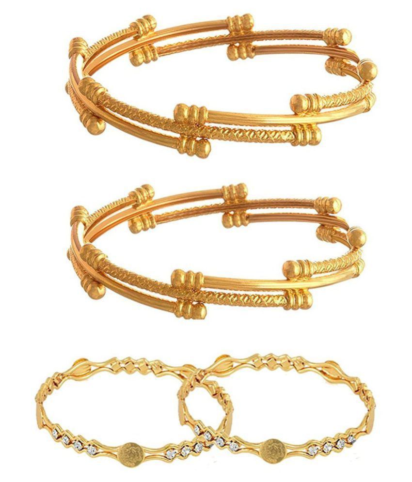     			YouBella Fashion Jewellery Traditional Combo of Gold Plated Bracelet Bangles Set For Girls and Women (2.6)