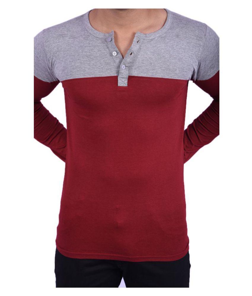 maroon henley t shirt