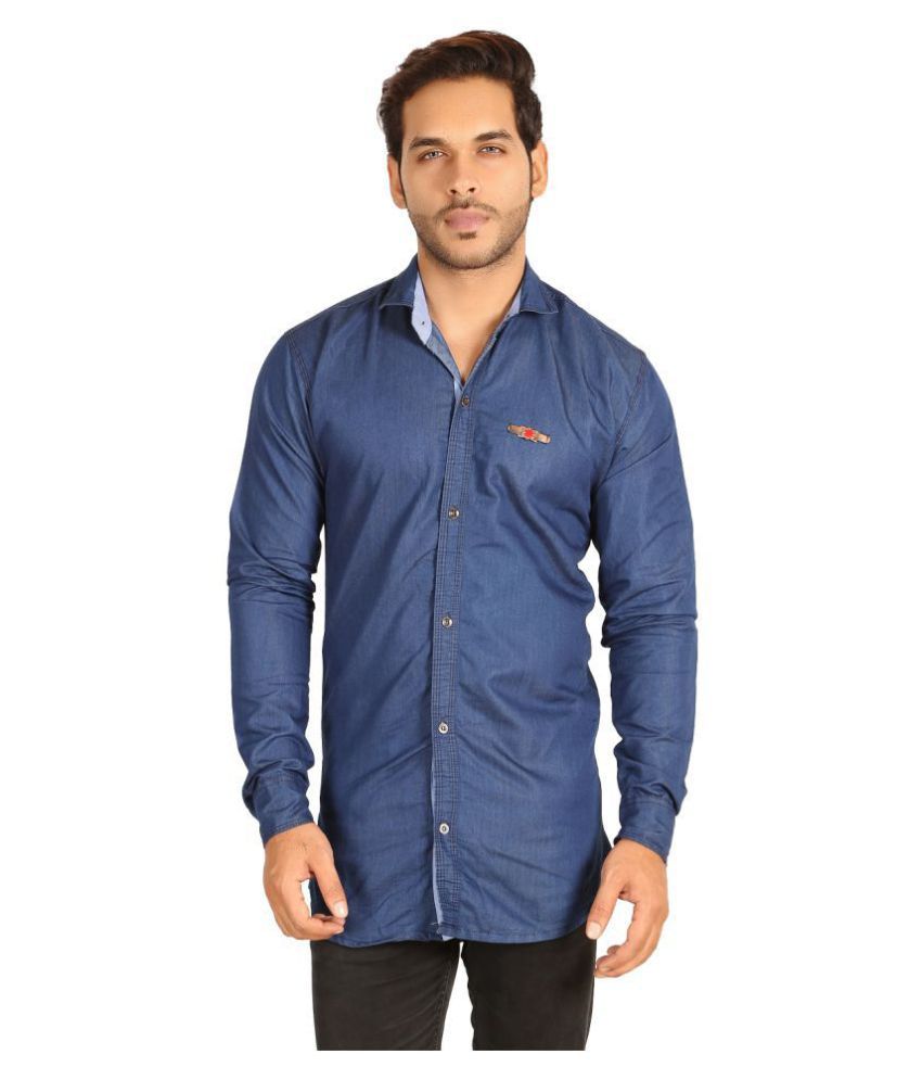 blue mesh button up shirt