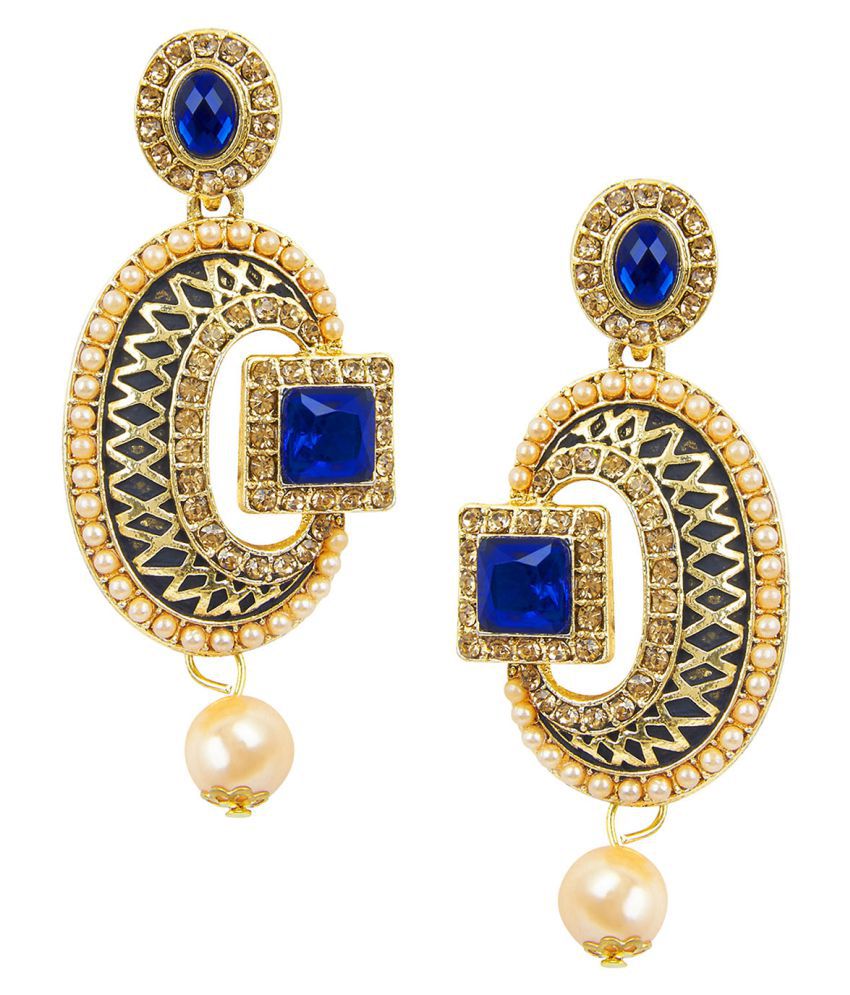 Shining Jewel Traditional, Fancy And Ethnic Earring With Blue Crystal ...