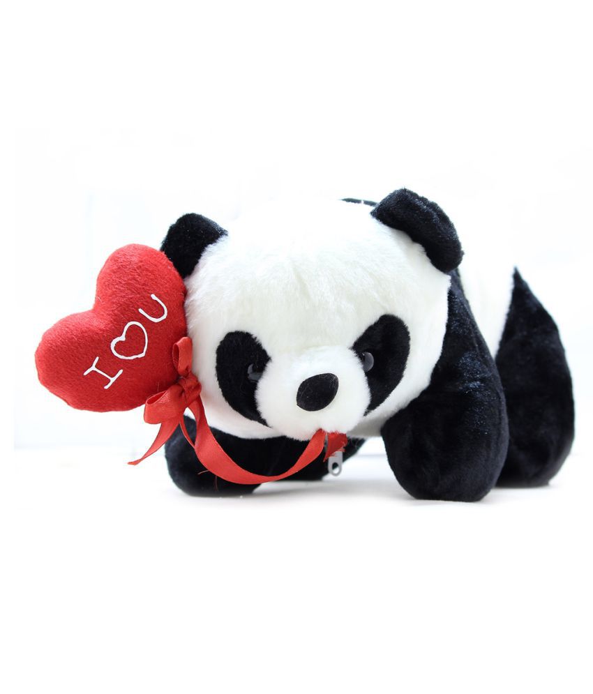    			Tickles Panda with I Love You Heart Balloon Valentine Soft Stuffed Plush Animal Toy for Kids (Color:Red &Black Size: 26 cm)