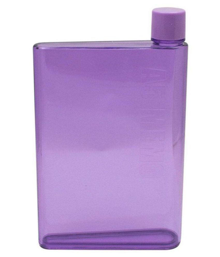     			A5 Memo Note-Book Ultra Slim Flat Portable Water Bottle - BPA Free (Purple)