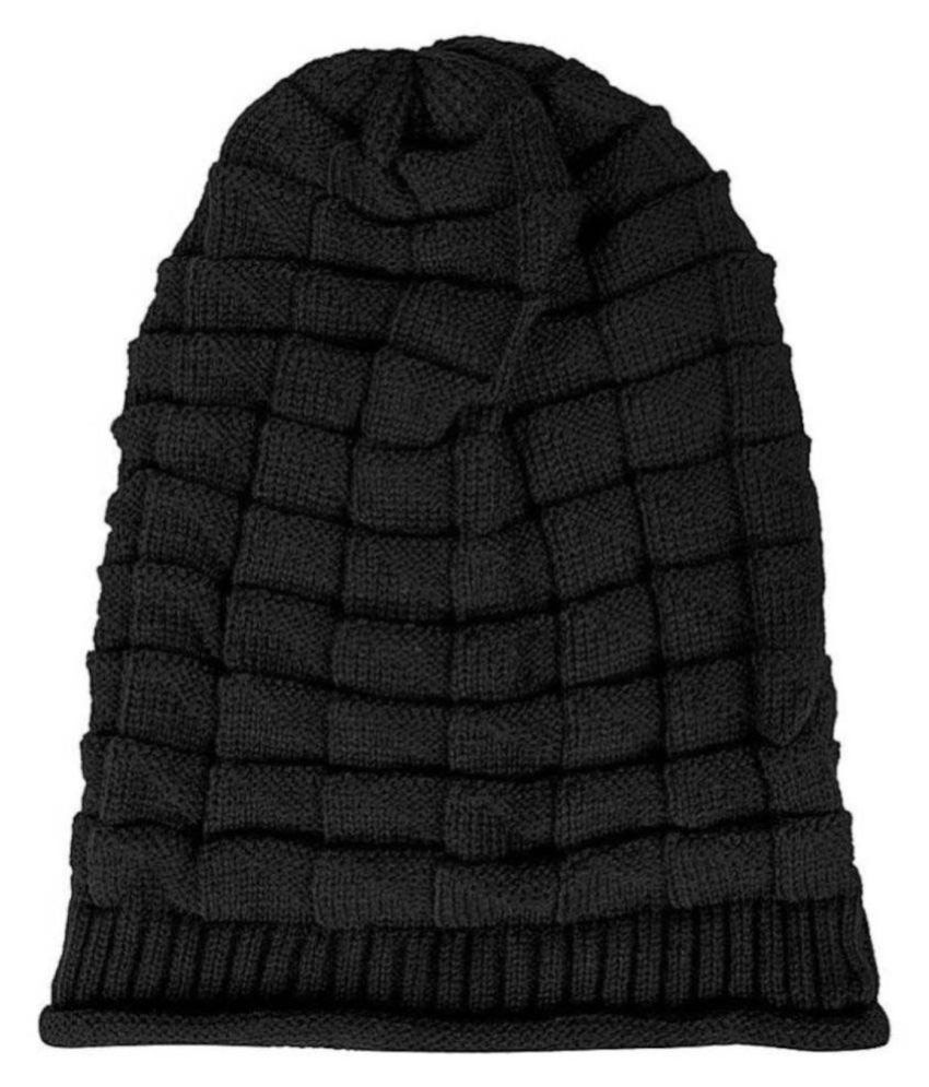     			Tahiro Black Woollen Beanie Cap - Pack Of 1