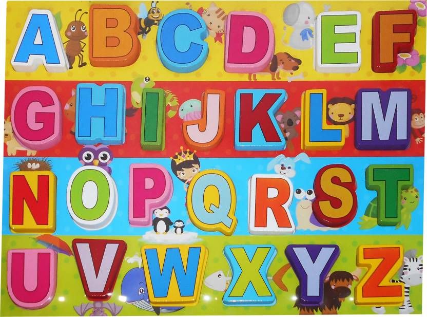 ABC Learning Alphabetical Colorful Wooden Letter Blocks Toy with Wooden ...