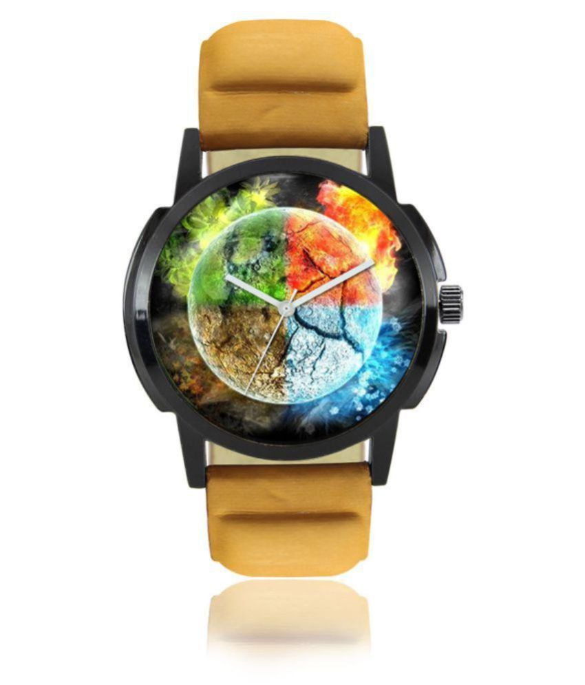 men fashion ex306 blue analog leather strap watch