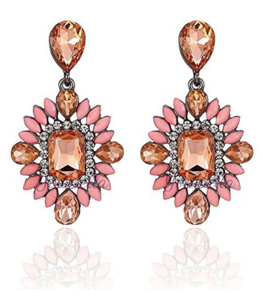     			YouBella Jewellery PINK gold-plated stud Earrings for Women