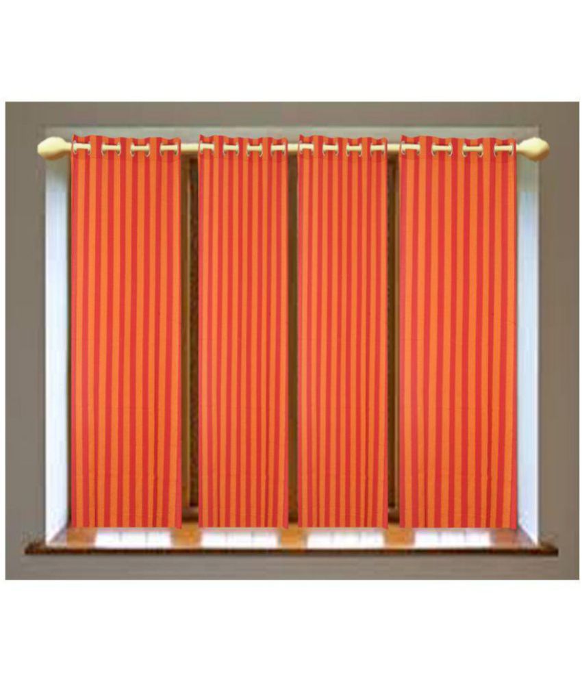     			SBN New Life Style Set of 4 Door Eyelet Curtains Stripes Multi Color