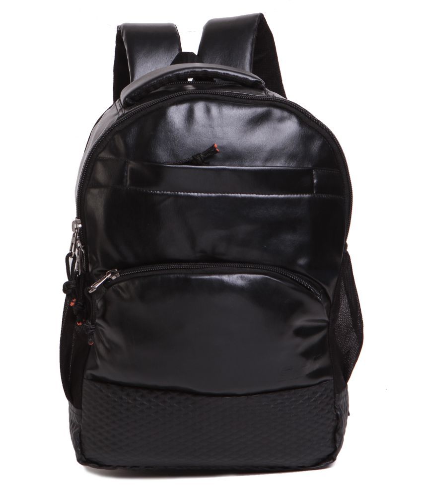     			Sara Bags Black Luxer School Backpack