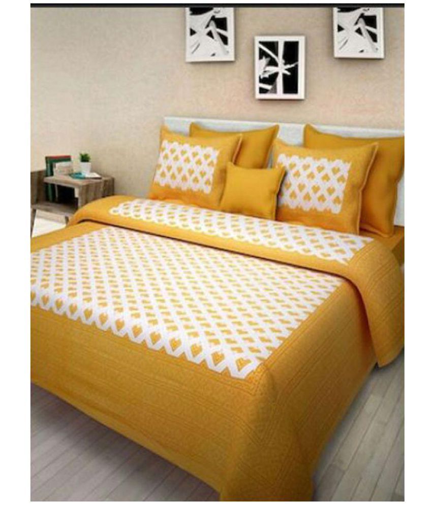 Best Wishes Cotton Double Bedsheet with 2 Pillow Covers Buy Best