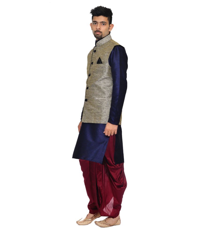 black shirt & dhoti