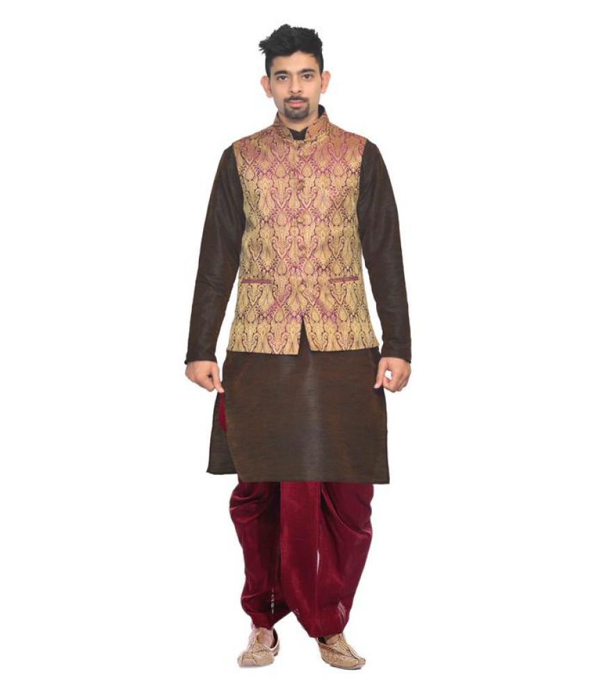 violet shirt with dhoti