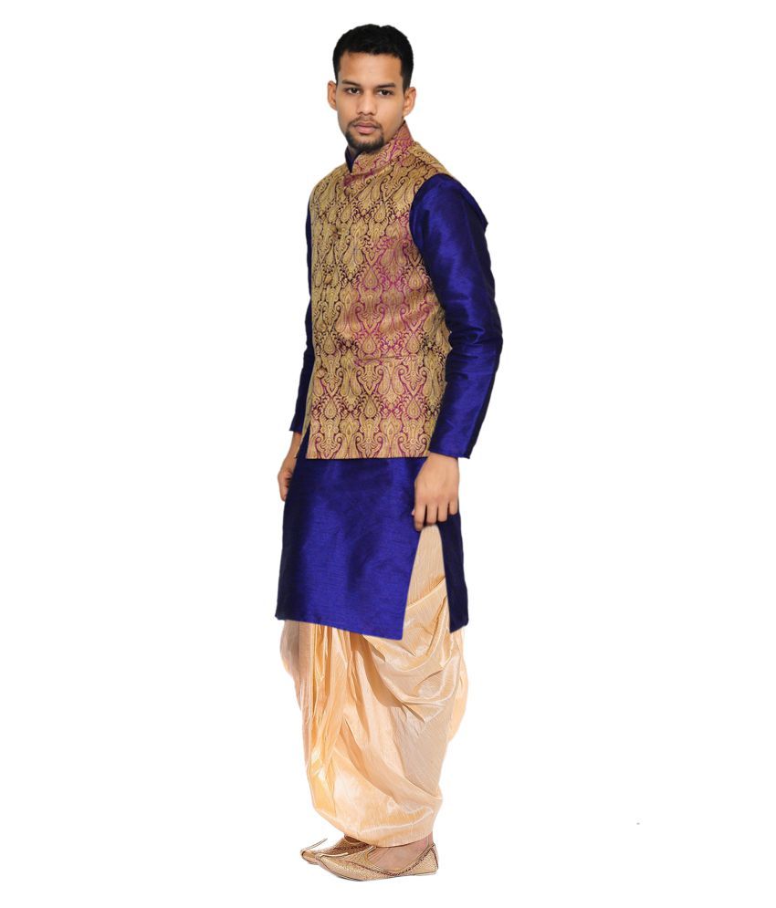 violet shirt with dhoti