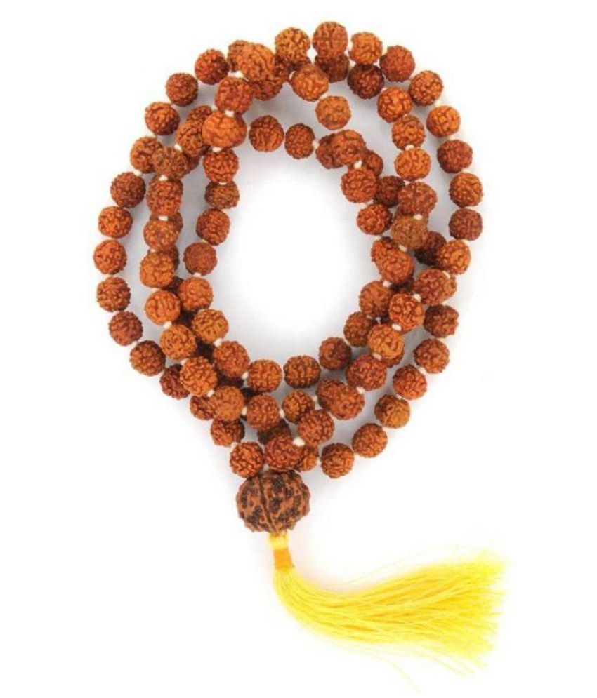     			Shivoham 108 Beads Five Mukhi Lord Shiva Wood Necklace 5 Face Rudraksha