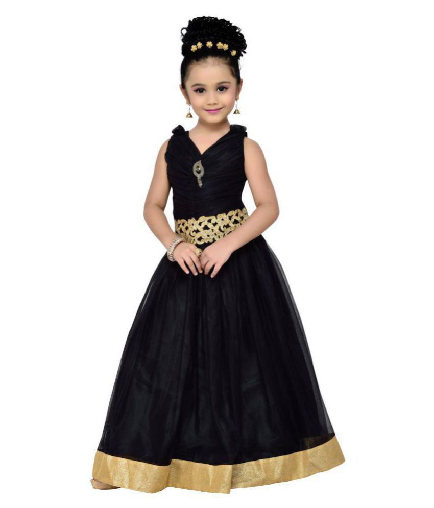     			Adiva Black Net Gown
