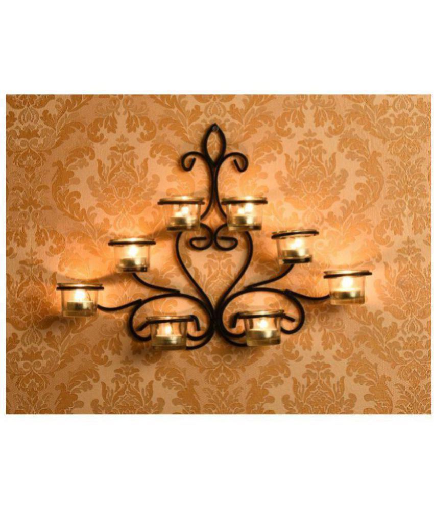     			Hosley 8 Cups Decorative Black Metal Wall Sconce - Pack of 1