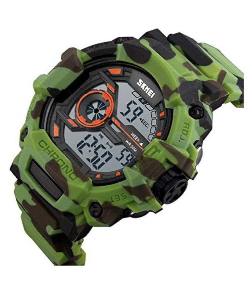 Skmei Multifunction Chronograph Military Green Digital Sports Watch For ...