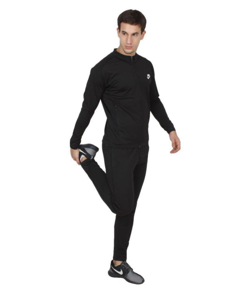 nike black polyester lycra tracksuit
