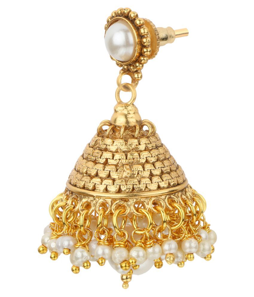 Adiva Jhumki Wedding White Copper Jhumka Earring for Women Buy Adiva