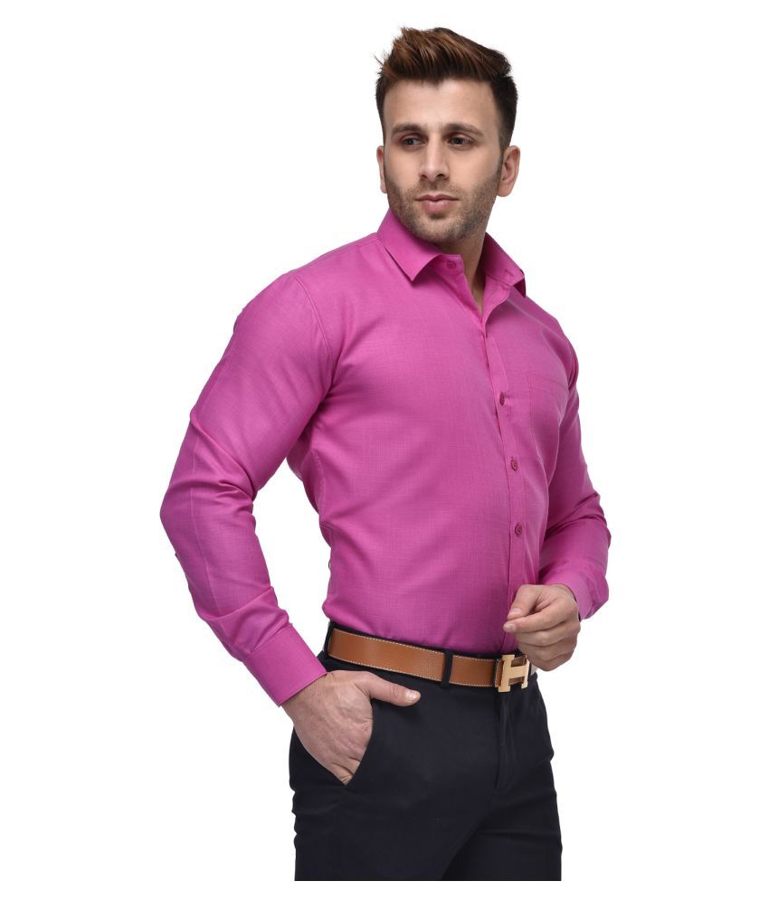 Lee zone Pink Formal Regular Fit Shirt - Buy Lee zone Pink Formal ...