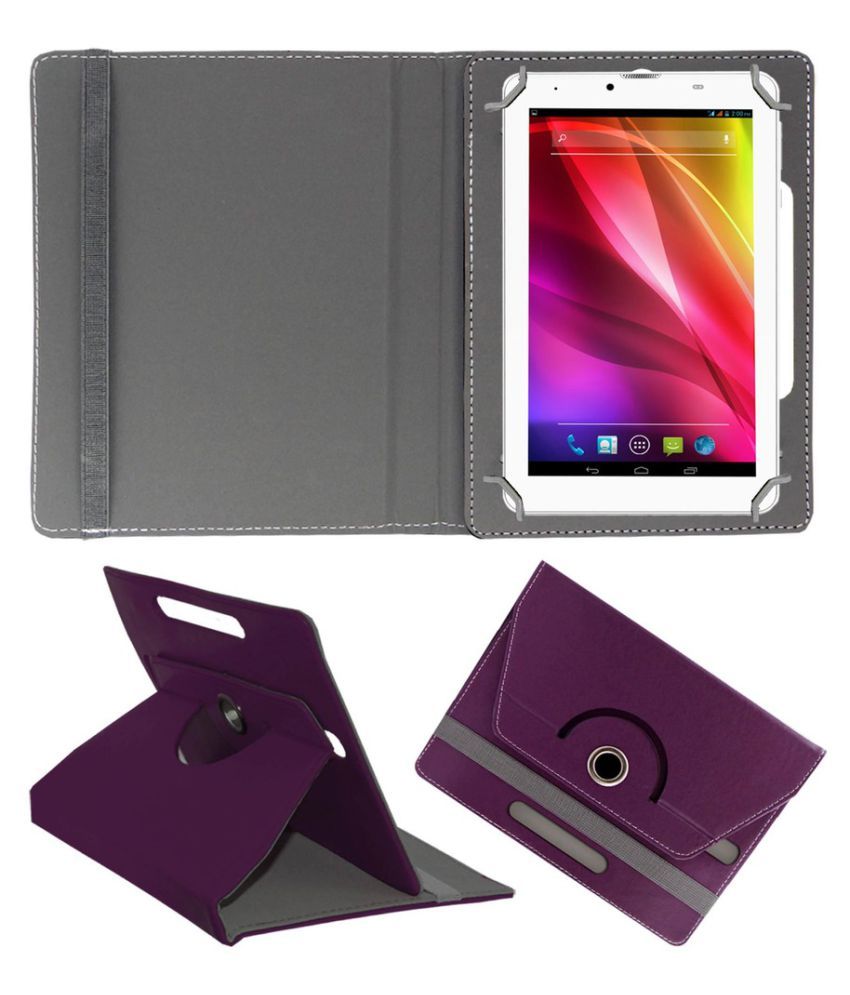 Micromax Funbook P600 Flip Cover By ACM Purple