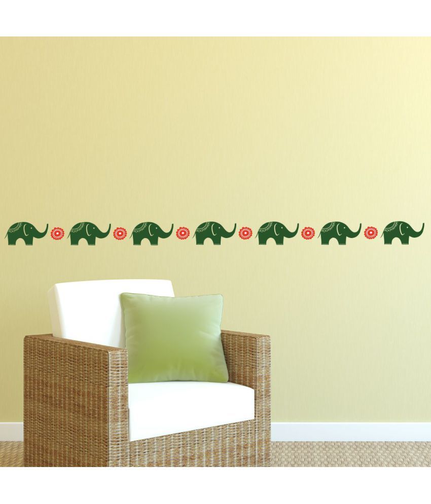 Asian Paints Wall Ons 'Herd of Elephants'(30.48x60.96cm) Vinyl