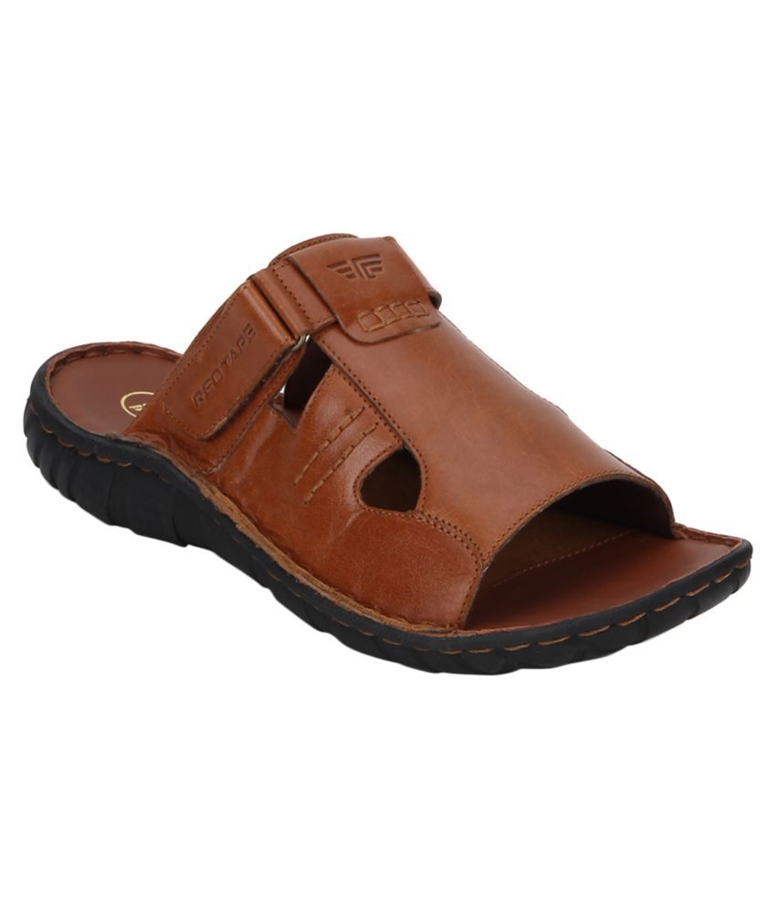 red tape men's leather sandals and floaters