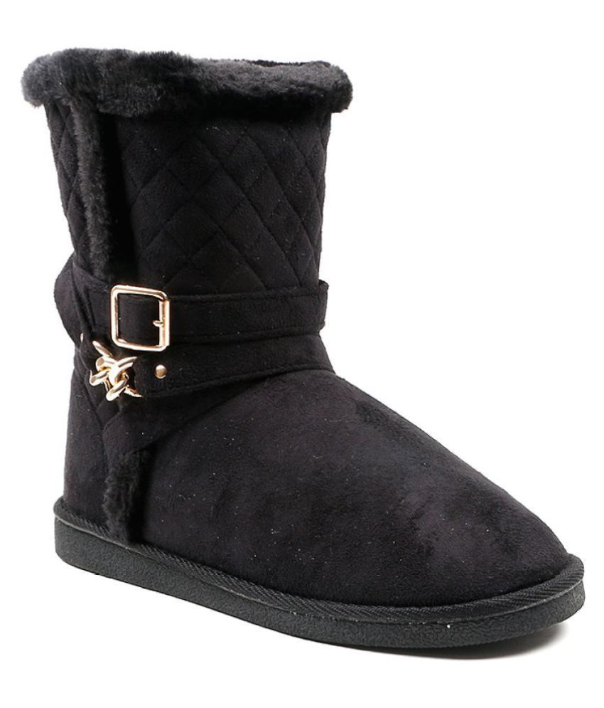 Carlton London Black Mid Calf UGG Boots Price in India- Buy Carlton ...