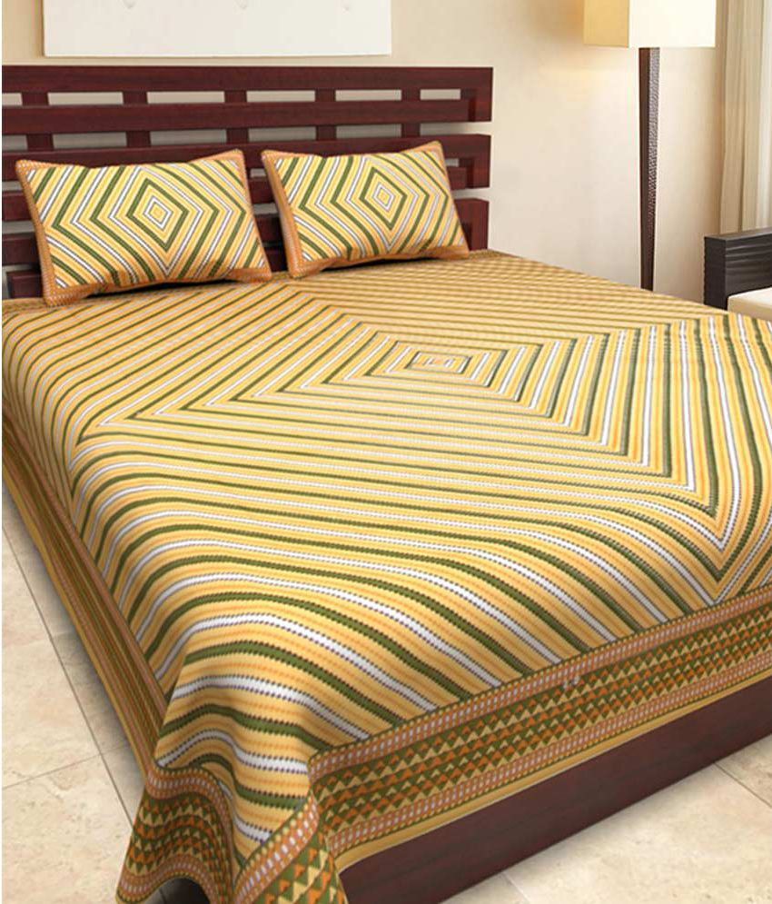     			Bombay Spreads Cotton Double Bedsheet with 2 Pillow Covers ( x )