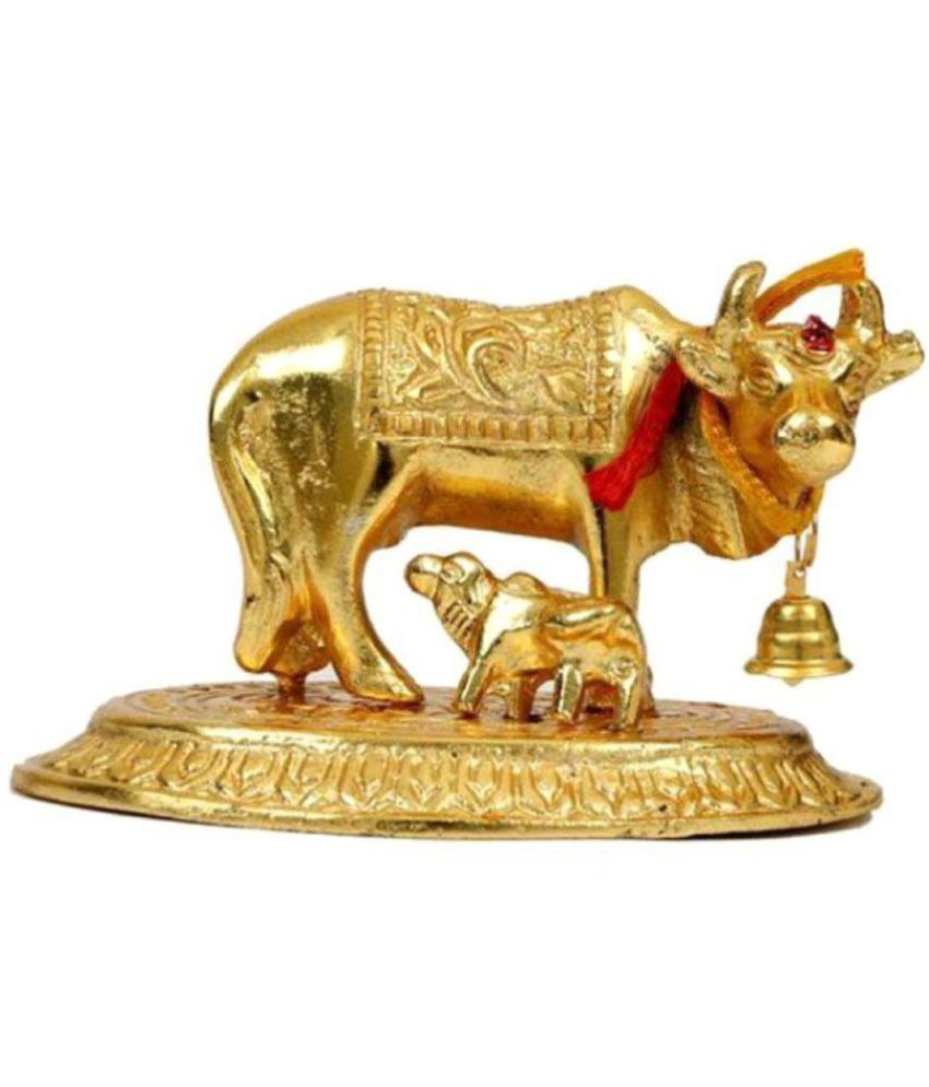     			A1 laxmi ganesh Kamdhenu Cow Brass Idol Show Piece- Pack of 1